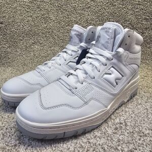 New Balance 650 Men 10 BB650RWW All White High Top Ortholite Basketball Shoes